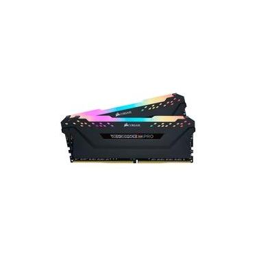 Imagem de Memória RAM Corsair Vengeance RGB, 16GB (2x8GB), 3200MHz, DDR4, CL16, Preto - CMW16GX4M2C3200C16