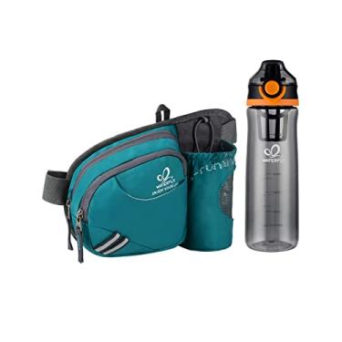 Imagem de WATERFLY Pochete pochete de cintura: com suporte para garrafa de água, caminhadas com cachorro, bolsa de cintura para mulheres e homens, garrafa de água incluída 623 g, sem BPA, Tritan,