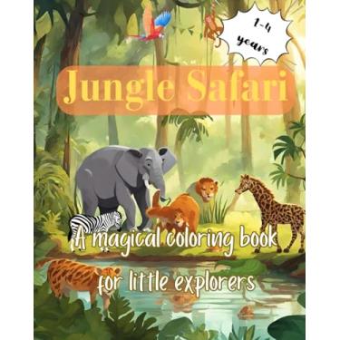 Imagem de Jungle Safari: A magical coloring book for the little explorers with fun facts for toddlers and kids (1-4 years old): Easy to color pages I Paperback I Big print I Single pages
