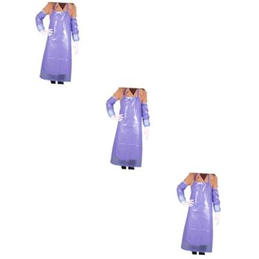 Imagem de IMIKEYA 3 Pecas avental de pescoço pendurado anti-gorduroso aventais de chef avental feminino mangas à prova de óleo Avental de cozinha avental simples multicolorido definir