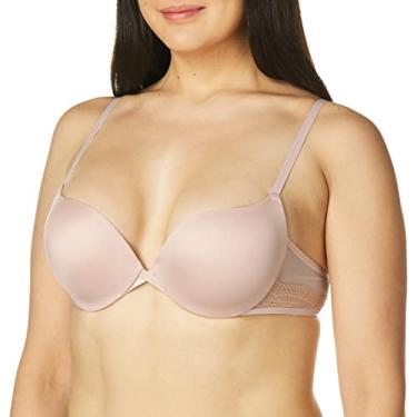 Imagem de Maidenform Sutiã Demi feminino Love The Lift com aro, sutiã suave com acabamento em renda e bojos push-up, Casca de areia/mel blush bege, 36C