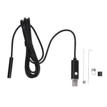 Imagem de Câmera endoscópio USB 8 mm lente LED design de luz industrial boroscópio IP67 à prova d'água cabo de 2 metros para inspeções de tubos
