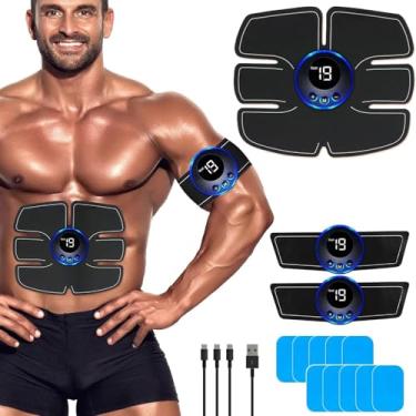 Imagem de Estimulador de músculos abdominais Autagpen EMS TENS: Massageador portátil de músculos abdominais para homens e mulheres - Exercício de tonificação do abdômen em casa e no escritório - Máquina de treino de abdômen, coxa, flacidez, gordura, braço, perna, cintura, abdômen e núcleo