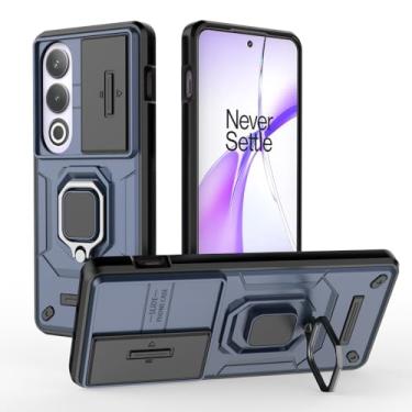 Imagem de Kukoufey Compatível com OnePlus Ace 3V Bracket Shell, com capa de lente de câmera deslizante compatível com OnePlus Ace 3V capa azul