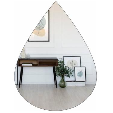 Imagem de Espelho Gota Grande 90 X 65 Moderno Lapidado Com Suporte