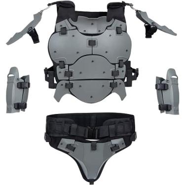 Imagem de Zhongren Colete de Airsoft Armadura Cosplay Coletes Ajustáveis Tático Molle Protetor de Peito Conjunto Paintball Combat Gear Fantasias (Cinza)