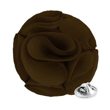 Imagem de Vittorio Vico Broche de lapela formal de flor rosa para homens - broche de rosa, flor de rosa para homens, 2.5" (6.36CM), Poliéster, Não aplicável