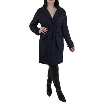 Imagem de Casaco Feminino Pellini Longo Mescla Preto - GD5564-Feminino
