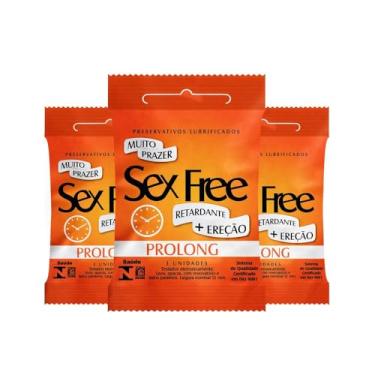 Imagem de Kit 3 Preservativo Sex Free Prolong 3 Unidades