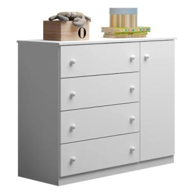 Imagem de Cômoda Infantil 01 Porta e 04 Gavetas Serena P04 Branco - Mpozenato