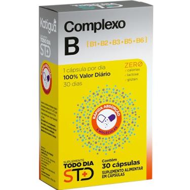 Imagem de Katiguá, Complexo B, B1, B2, B3, B5, B6, STD, Sem sabor, 30 Cápsulas rígidas • 30 doses, Amarelo