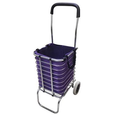 Imagem de Carrinho de Feira Dobravel Aluminio Sacola Ecologica Compras Portatil Supermercado