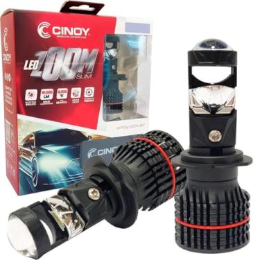 Imagem de Lâmpada Led H7 Mini Projetor Zoom Slim 6000K 10000Lm 12V 24V