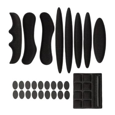 Imagem de Kit de espuma de enchimento de capacete preto com 27 peças de almofadas de reposição para capacete de bicicleta, conjunto de almofadas de espuma para motocicleta, ciclismo, capacete, enchimento de