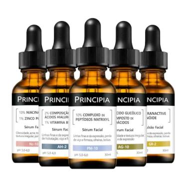 Imagem de Principia Kit 5 Séruns Niacinamida + Hialurônicos + Peptídeos + Glicólico + Retinóide