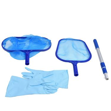 Imagem de Rede de skimmer de piscina, ferramentas completas kit de rede de skimmer profundo com poste telescópico ajustável Remoção rápida e eficaz de uso fácil e seguro, para limpeza de