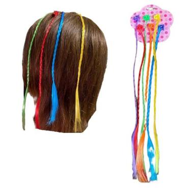 Imagem de Kit 6 Mechas Coloridas Piranha Aplique De Cabelo Infantil - Lynx