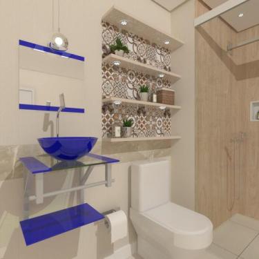 Imagem de Gabinete de vidro croácia 40cm ac azul escuro - EKASA