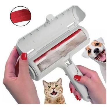 Imagem de Removedor Tira Pelos Pet Mágico Animais Sofa Cama Roupa Lençol Escova 