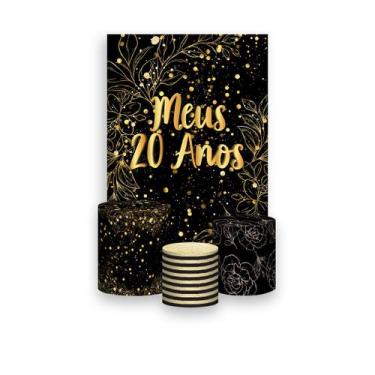 Imagem de Painel De Festa Vertical 1,50 x 2,20 + Trio De Capas Cilindro - Meus 2