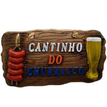 Imagem de Placa de Churrasco Decorativa - Cantinho do Churrasco - Cerveja - Retr