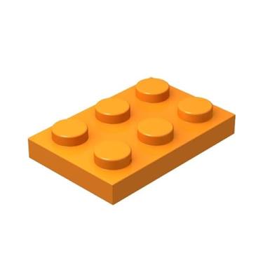 Imagem de Classic Orange Plates Bulk, Orange Plate 2x3, Building Plates Flat 100 Piece, Compatible with Lego Parts and Pieces: 2x3 Orange Plates(Color: Orange)