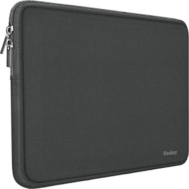 Imagem de Bolsa para laptop de 15,6 polegadas, capa de neoprene resistente para laptop/capa de bolso para notebook/pasta para tablet, adequada para computador, notebook, MacBook- (cinza)