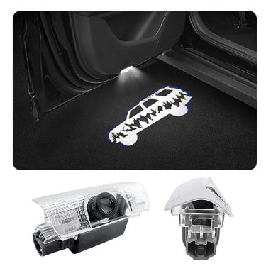 Imagem de 2 peças de luzes LED com logotipo de porta de carro, projetor de cortesia a laser, luz de boas-vindas, acessórios de carro compatíveis com 4Runner 2010-presente (4Runner preto)