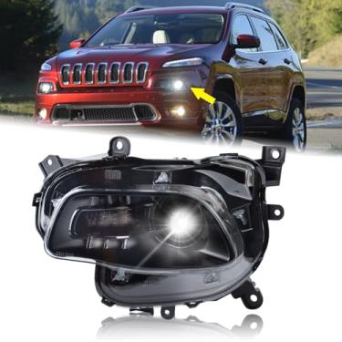 Imagem de KAMDKI Acessórios de farol HID Xenon lado esquerdo do lado do motorista compatível com Jeep Cherokee 2014-2018 com lâmpadas LH conjunto de lâmpada de cabeça 68102849AG CH2502250