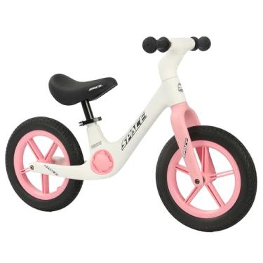 Imagem de spacebaby Bicicleta de equilíbrio para meninos e meninas de 3, 4 e 5 anos de idade, bicicleta infantil com pedais e assento ajustável e pneus sem rasos, os melhores presentes para crianças (rosa)