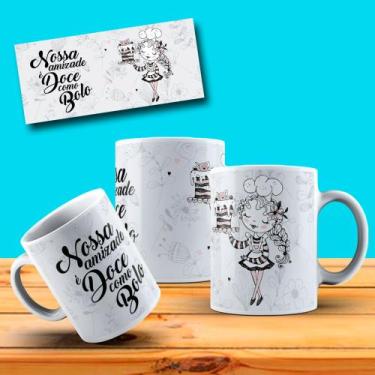 Imagem de Caneca Dia Do Amigo Amigos Nossa Amizade É Doce Como Bolo Presente Esp