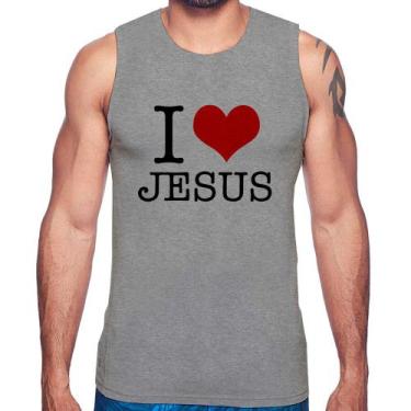 Imagem de Regata I Love Jesus - Foca na Moda, Cinza, GGG