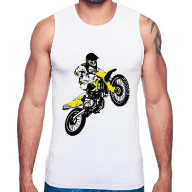 Imagem de Regata Motocross Jump - Foca na Moda, Branco, P