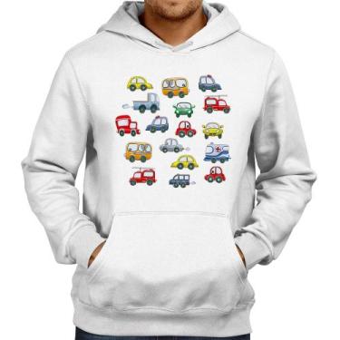 Imagem de Moletom Carrinhos Coloridos - Foca na Moda, Branco, GG