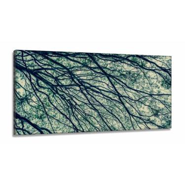 Imagem de Quadro Mosaico Vertical Galhos Secos Natureza Decorativo em Tecido Can