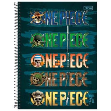 Imagem de Caderno One Piece Pirata Capa Dura Espiral 1 Matéria Escolar, Verde