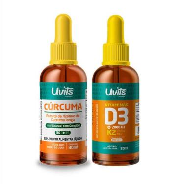 Imagem de Kit Curcuma Liquida 30ml e Vitamina D3 K2 20ml Uvits