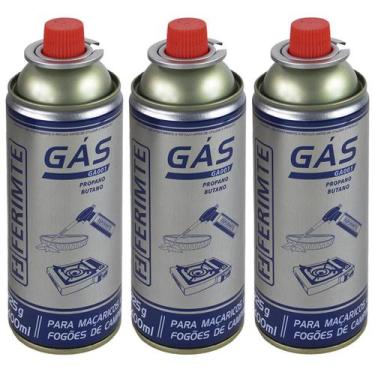 Imagem de Kit 3 refis de gás propano butano 225g/400ml maçarico fogão de camping