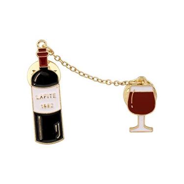 Imagem de HOLLP Broche de vinho tinto, café, cerveja, pingente personalizado, presente de torcida para namorada amada, Metal, Liga metálica.