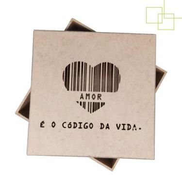 Imagem de Caixa para Presente Decorada Codigo da Vida em MDF 15x15x5 - Expresso 