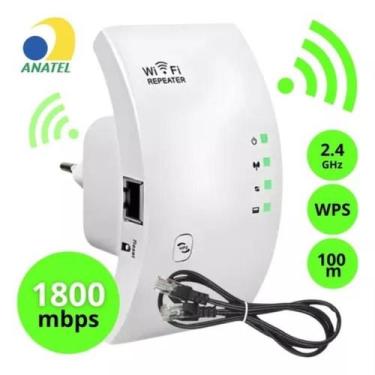 Imagem de Repetidor De Sinal Wifi Amplificador Potente Sem Fio Turbo Cor Branco 