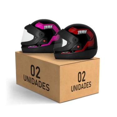 Imagem de Kit 2 Capacetes Sport Moto 788 Fechados Pro Tork Masculino Feminino Se