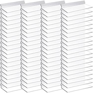 Imagem de Kathfly Pacote com 80, prateleiras de slatwall de 10 x 25 cm, acessórios para pendurar, prateleiras de plástico transparentes para parede, lojas de sapatos domésticos, boutiques, suprimentos