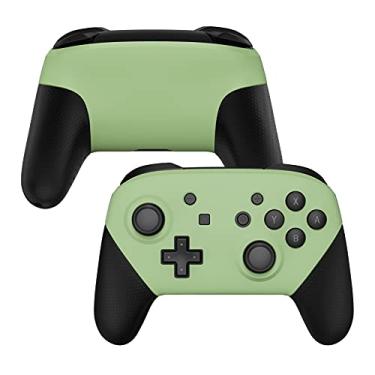 Imagem de eXtremeRate Matcha Placa frontal verde e placa traseira para controle Nintendo Switch Pro, capa de substituição DIY macia para controle Nintendo Switch Pro – controle não incluído