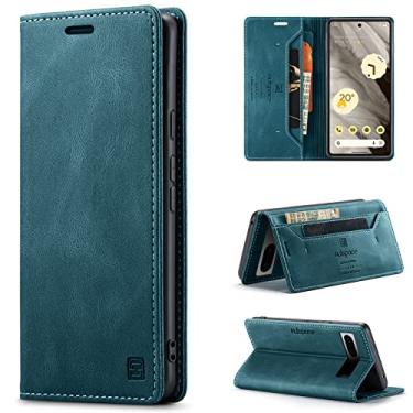 Imagem de HXY Capa carteira para Google Pixel 7A 2023, capa flip de couro PU de proteção magnética com porta-cartões com bloqueio de RFID e suporte à prova de choque para Google Pixel 7A 2023 (azul-petróleo)