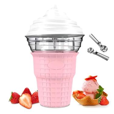 Imagem de Sorveteira, 450ml adequada para capacidade de compartilhamento familiar, sorveteira elétrica fácil, máquina de sorvete de formato divertido, congelados, eletrodomésticos divertidos