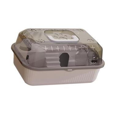 Imagem de Generic Gaiola de transporte de hamster, casa de hamster transparente de viagem, gaiola de transporte de animais de estimação respirável para ratos gerbils, Cinza