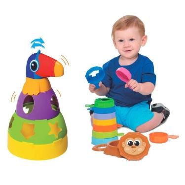 Imagem de Kit De Brinquedos Educativos Tucano + Empilha Baby Macaco
