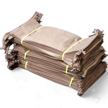 Imagem de Embalagens para Carvão Vegetal 2,5 Kg Papel Kraft Costurada (Sem Impressão) - Kit com 100 Sacos Reforçados