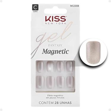 Imagem de Unhas Postiças Curta Kiss Ny Gel Fantasy Magnetic Nail Crystal Mg300b